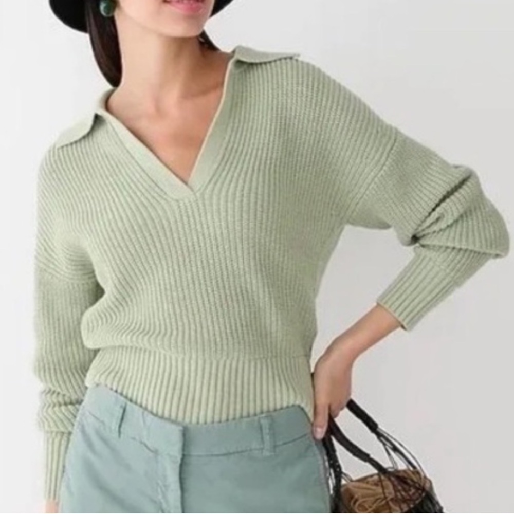 J. Crew Collared Cotton Beach Sweater